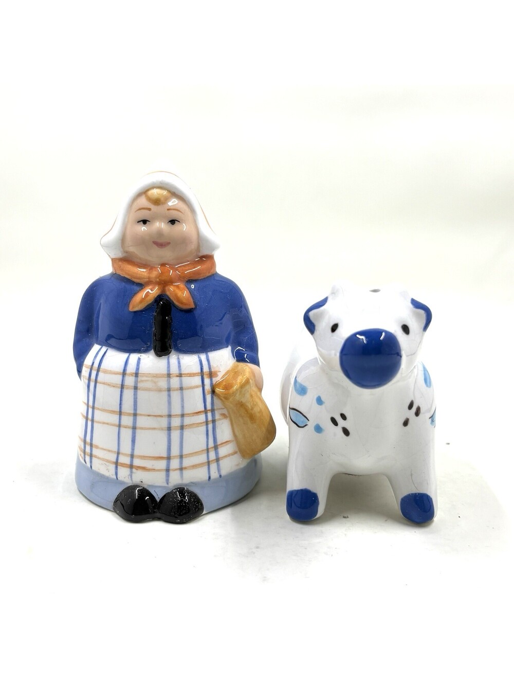 Vintage Fitz and Floyd Movers and Shakers Salt & Pepper Duchess in the Dairy